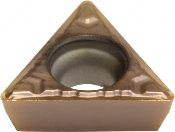 Sumitomo - TPMT221 ELU Grade AC530U Carbide Turning Insert - TiAlN/AlCrN Finish, 60° Triangle, 1/4" Inscr Circle, 1/8" Thick, 1/64" Corner Radius - Caliber Tooling