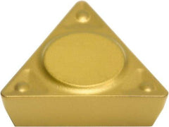 Sumitomo - TPMR221 ENF Grade AC820P Carbide Turning Insert - Al2O3 Finish, 60° Triangle, 1/4" Inscr Circle, 1/8" Thick, 1/64" Corner Radius - Caliber Tooling