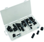 80 Pc. Vacuum Cap Assortment - 3/16" - 3/8". Constructed of heat resistant Buna-N Rubber - Caliber Tooling