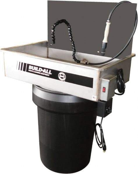 Build-All - Drum Mount Water-Based Parts Washer - 25 Gal Max Operating Capacity, 304 Stainless Steel Tank, 115 Input Volts - Caliber Tooling