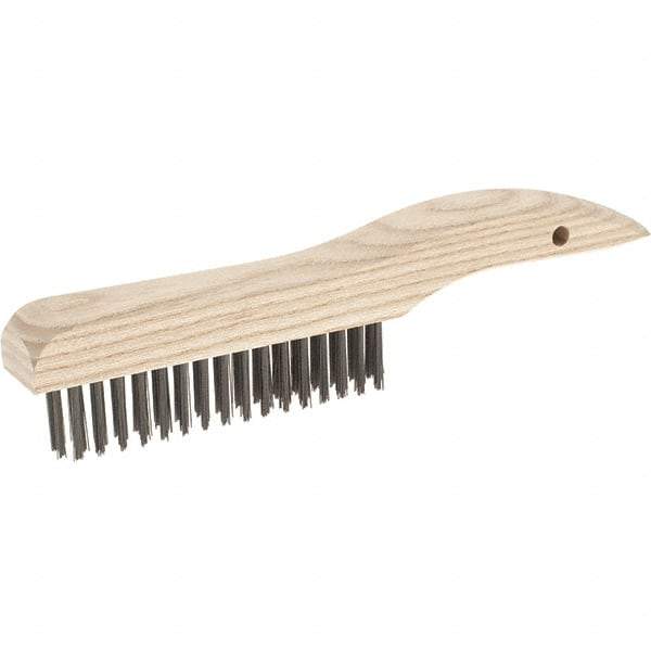 Weiler - 4 Rows x 16 Columns Steel Scratch Brush - 10" Brush Length, 10" OAL, 1-3/16 Trim Length - Caliber Tooling