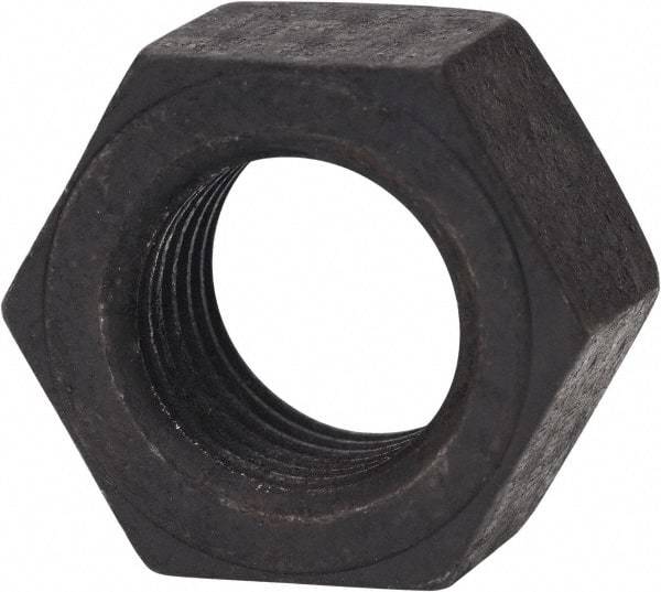 Made in USA - 1-1/8 - 7 UNC Steel Right Hand Hex Nut - 1-11/16" Across Flats, 31/32" High, Uncoated - Caliber Tooling