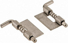 Value Collection - 1/2" Wide x 0.04" Thick, Spring Loaded Latch Hinge - Stainless Steel, Zinc Plated Finish - Caliber Tooling