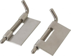 Value Collection - 7/8" Wide x 0.05" Thick, Spring Loaded Latch Hinge - Stainless Steel, Zinc Plated Finish - Caliber Tooling