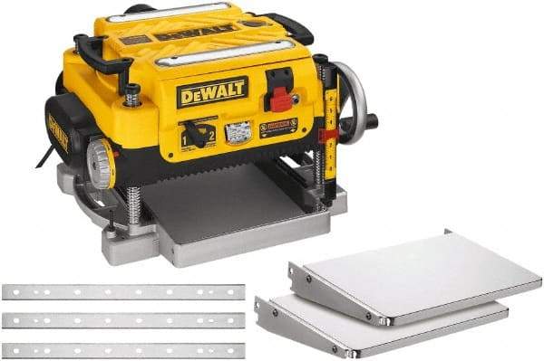 DeWALT - 115 Volt, 15 Amp, 10,000 RPM, Bench Planer - 1/8 Inch Depth of Cut, 13 Inch Wide, 6 Inch Depth Capacity - Caliber Tooling