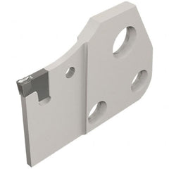 Iscar - Neutral Cut, 5.5mm Insert Width, Cutoff & Grooving Support Blade for Indexables - 4mm Head Projection - Caliber Tooling