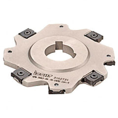 Iscar - Arbor Hole Connection, 5/32" Cutting Width, 0.55" Depth of Cut, 2-1/2" Cutter Diam, 7/8" Hole Diam, 8 Tooth Indexable Slotting Cutter - SDN-LN08 Toolholder, LNET Insert, Right Hand Cutting Direction - Caliber Tooling