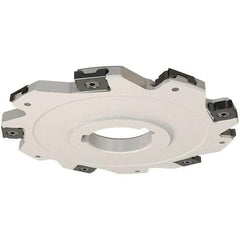 Iscar - Arbor Hole Connection, 0.157" Cutting Width, 22mm Depth of Cut, 80mm Cutter Diam, 22mm Hole Diam, 10 Tooth Indexable Slotting Cutter - SDN Toolholder, LNET Insert, Right Hand Cutting Direction - Caliber Tooling