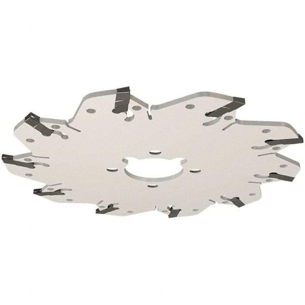 Iscar - Arbor Hole Connection, 0.132" Cutting Width, 29mm Depth of Cut, 100mm Cutter Diam, 22mm Hole Diam, 6 Tooth Indexable Slotting Cutter - GM-DG Toolholder, GIM, GIMY, GIP, GIPA Insert, Right Hand Cutting Direction - Caliber Tooling