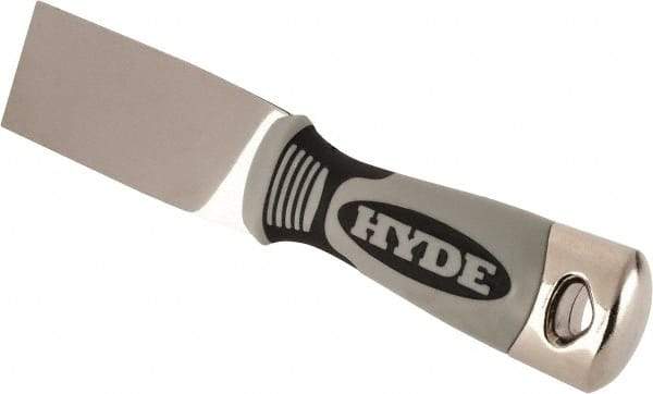 Hyde Tools - 1-1/2" Wide Stainless Steel Putty Knife - Stiff, Cushioned Grip Handle - Caliber Tooling