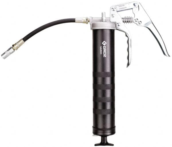 PRO-LUBE - 7,000 Max psi, Flexible Pistol Grease Gun - 14 oz Capacity, 1/8 Thread Outlet, 33 Strokes per oz - Caliber Tooling