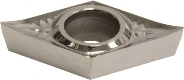 Sumitomo - DCGT32.51 NAG Grade H1 Carbide Turning Insert - Uncoated, 55° Diamond, 3/8" Inscr Circle, 5/32" Thick, 1/64" Corner Radius - Caliber Tooling