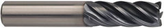 Kennametal - 1/2", 5 Flute, Solid Carbide, 1/8" Corner Radius End Mill - 3" OAL, 1-1/4" LOC - Caliber Tooling