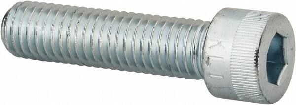 Made in USA - 1/2-13 UNC Hex Socket Drive, Socket Cap Screw - Alloy Steel, Zinc-Plated Finish, Fully Threaded, 2" Length Under Head - Caliber Tooling