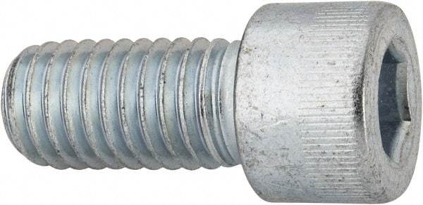 Made in USA - 1/2-13 UNC Hex Socket Drive, Socket Cap Screw - Alloy Steel, Zinc-Plated Finish, Fully Threaded, 1" Length Under Head - Caliber Tooling