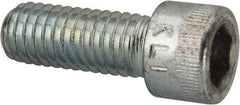 Made in USA - 3/8-16 UNC Hex Socket Drive, Socket Cap Screw - Alloy Steel, Zinc-Plated Finish, Fully Threaded, 1" Length Under Head - Caliber Tooling