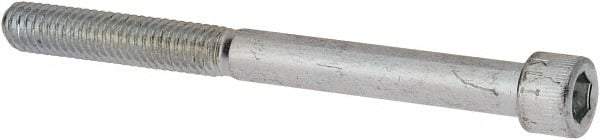 Made in USA - 5/16-18 UNC Hex Socket Drive, Socket Cap Screw - Alloy Steel, Zinc-Plated Finish, Partially Threaded, 3-1/2" Length Under Head - Caliber Tooling