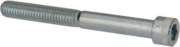 Made in USA - 5/16-18 UNC Hex Socket Drive, Socket Cap Screw - Alloy Steel, Zinc-Plated Finish, Partially Threaded, 3" Length Under Head - Caliber Tooling