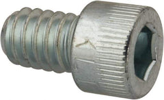 Made in USA - 1/4-20 UNC Hex Socket Drive, Socket Cap Screw - Alloy Steel, Zinc-Plated Finish, Fully Threaded, 3/8" Length Under Head - Caliber Tooling