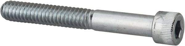 Made in USA - 1/4-20 UNC Hex Socket Drive, Socket Cap Screw - Alloy Steel, Zinc-Plated Finish, Partially Threaded, 2" Length Under Head - Caliber Tooling