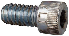 Made in USA - 1/4-20 UNC Hex Socket Drive, Socket Cap Screw - Alloy Steel, Zinc-Plated Finish, Fully Threaded, 1/2" Length Under Head - Caliber Tooling