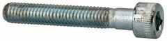 Made in USA - #10-32 UNF Hex Socket Drive, Socket Cap Screw - Alloy Steel, Zinc-Plated Finish, Partially Threaded, 1-1/4" Length Under Head - Caliber Tooling