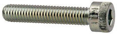 Made in USA - #10-32 UNF Hex Socket Drive, Socket Cap Screw - Alloy Steel, Zinc-Plated Finish, Fully Threaded, 1" Length Under Head - Caliber Tooling