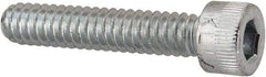 Made in USA - #10-24 UNC Hex Socket Drive, Socket Cap Screw - Alloy Steel, Zinc-Plated Finish, Fully Threaded, 1" Length Under Head - Caliber Tooling