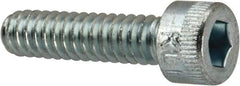 Made in USA - #10-24 UNC Hex Socket Drive, Socket Cap Screw - Alloy Steel, Zinc-Plated Finish, Fully Threaded, 3/4" Length Under Head - Caliber Tooling