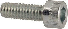 Made in USA - #8-32 UNC Hex Socket Drive, Socket Cap Screw - Alloy Steel, Zinc-Plated Finish, Fully Threaded, 1/2" Length Under Head - Caliber Tooling