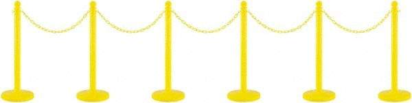 PRO-SAFE - 40" High Plastic Pedestrian Warning Post Kit - 50' Long Rope - Caliber Tooling