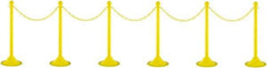 PRO-SAFE - 41" High Plastic Pedestrian Warning Post Kit - 50' Long Rope - Caliber Tooling