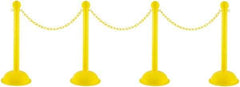 PRO-SAFE - 41" High Plastic Pedestrian Warning Post Kit - 30' Long Rope - Caliber Tooling