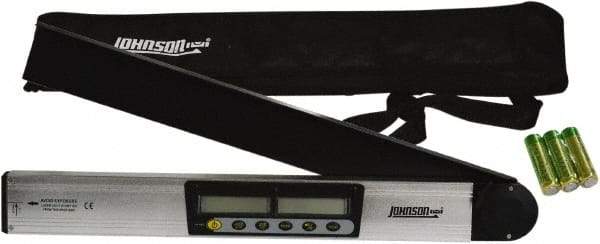 Johnson Level & Tool - 182.5° Measuring Range, Magnetic Base Digital Protractor - 0.10° Resolution, 21 Inch Long Blade, Accuracy Up to 0.10°, (3) AA Batteries Not Included - Caliber Tooling