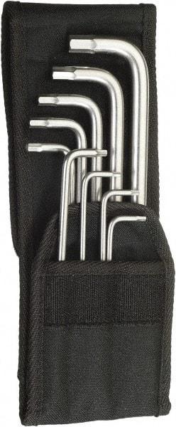 Wera - 9 Piece L-Key Hex Key Set - Hex Range 3/32 to 3/8", Stainless Steel - Caliber Tooling