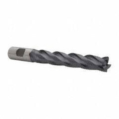 Niagara Cutter - 3/4" Diam, Fine Pitch, 4-1/8" LOC, 4 Flute Cobalt Roughing Square End Mill - TiAlN Finish, 6-3/8" OAL, 3/4" Shank Diam, Single End, 30° Helix - Caliber Tooling