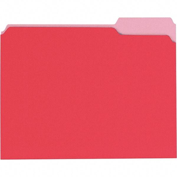 Universal One - 8-1/2 x 11", Letter Size, Red/Light Red, File Folders with Top Tab - 11 Point Stock, 1/3 Tab Cut Location - Caliber Tooling