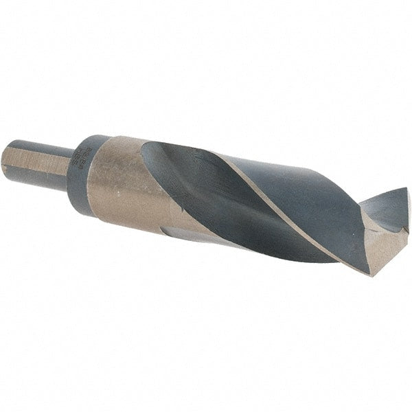 Made in USA - 63/64" High Speed Steel, 135° Point, Round with Flats Shank Maintenance Drill Bit - Caliber Tooling