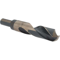 Made in USA - 25/32" High Speed Steel, 135° Point, Round with Flats Shank Maintenance Drill Bit - Caliber Tooling