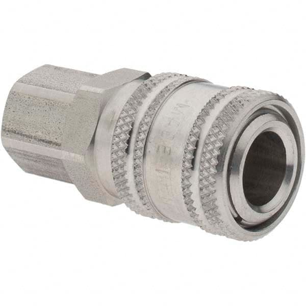 Parker - 1/4-18 NPTF Industrial Pneumatic Hose Coupler - Steel, 1/4" Body Diam - Caliber Tooling