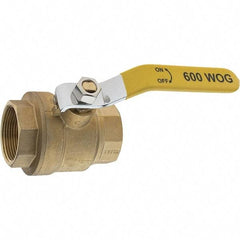 Value Collection - 1-1/2" Pipe, Brass Full Port Ball Valve - 2 Piece, NPT Ends, Lever Handle, 600 WOG, 150 WSP - Caliber Tooling