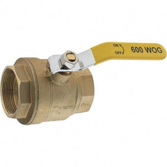 Value Collection - 2" Pipe, Brass Full Port Ball Valve - 2 Piece, NPT Ends, Lever Handle, 600 WOG, 150 WSP - Caliber Tooling