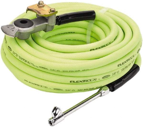 Legacy - Air Compressor Truck Tire Inflator Kit - 300 psi, 3/8" ID x 50' Flexzilla Air Hose; Glad-Hand Attachment; 30° Dual Air Chuck - Caliber Tooling