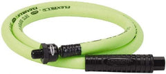 Legacy - 3/8" ID x 0.61" OD 4' Long Lead-In Whip Hose - FNPT x MNPT Ball Swivel Ends, 300 Working psi, 140°, 1/4" Fitting, Green - Caliber Tooling