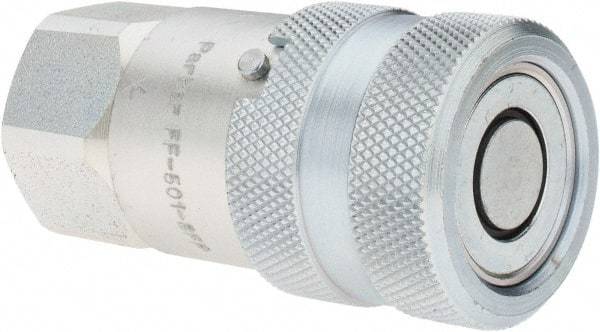 Parker - 1/2 NPSF Steel Hydraulic Hose Coupler - -8 Hose Size, 1/2" Hose Diam - Caliber Tooling