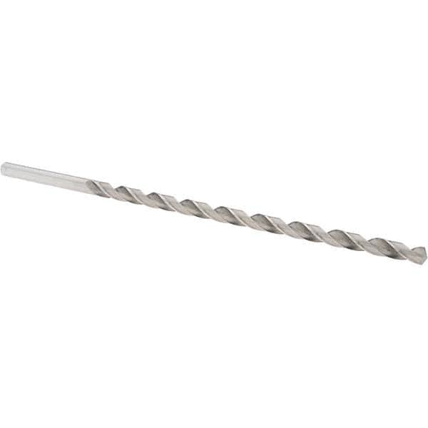 Extra Length Drill Bit: 0.25″ Dia, 118 °, High Speed Steel Oxide Finish, 8″ OAL, Spiral Flute, Straight-Cylindrical Shank