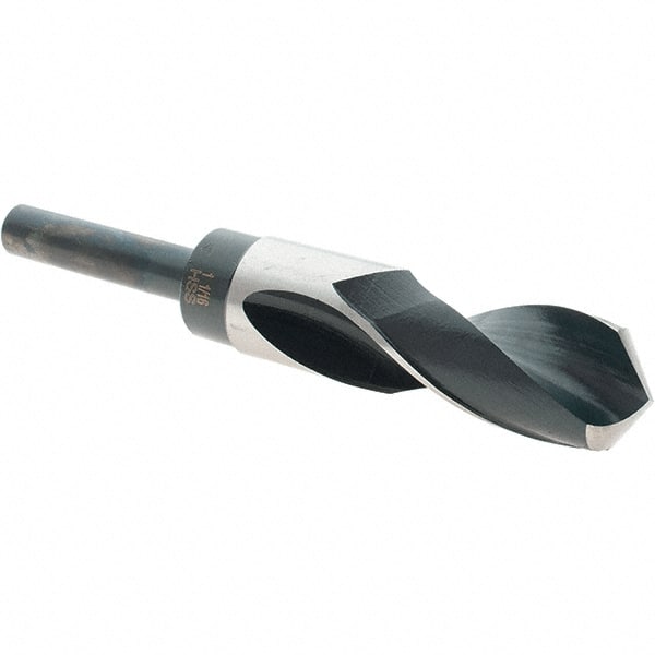 Import - 1-1/16" Drill, 118° Point, High Speed Steel Silver Deming & Reduced Shank Drill Bit - Caliber Tooling