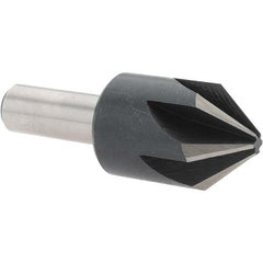 Value Collection - 1" Head Diam, 1/2" Shank Diam, 6 Flute 82° High Speed Steel Countersink - Caliber Tooling