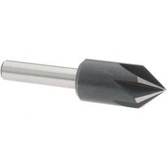 Value Collection - 1/2" Head Diam, 1/4" Shank Diam, 6 Flute 82° High Speed Steel Countersink - Caliber Tooling