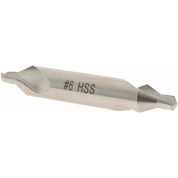 Value Collection - #6 Plain Cut 60° Incl Angle High Speed Steel Combo Drill & Countersink - Caliber Tooling